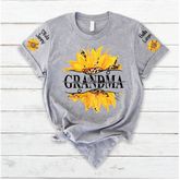 Lofaris Summer Sunflowers Grandma And Kids Custom T - Shirt